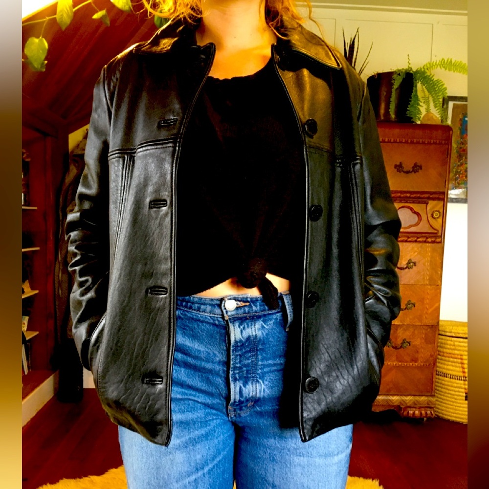 Jones New York Genuine Leather Coat